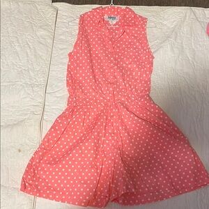 Mango Coral Polka Dot Kids Dress